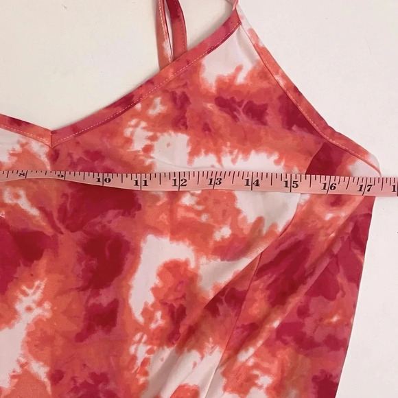 Just Be Tie Dye Romper Shorts Loungewear Pajamas Stretchy Soft Pink White Medium - Picture 9 of 10